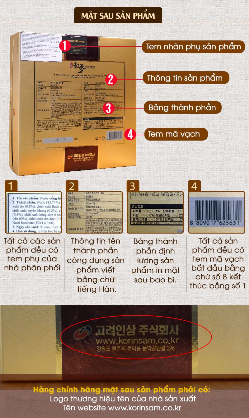 Tinh chất hồng sâm Hàn Quốc 6 năm tuổi Korinsam Gold hộp 2 chai x 700ml NS936 4