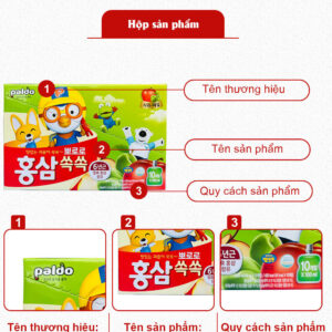 Nước hồng sâm trái cây trẻ em Pororo Hàn Quốc hộp 10 gói