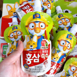 Nước hồng sâm trái cây trẻ em Pororo Hàn Quốc hộp 10 gói