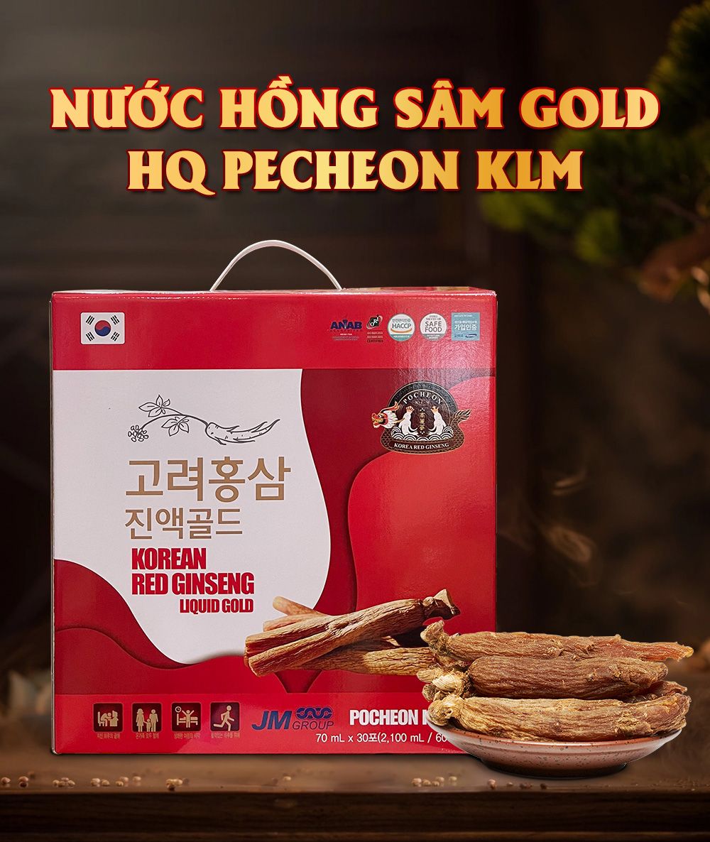 Nước hồng sâm Gold Hàn Quốc Pocheon cao cấp KLM hộp 30 gói NS1019 1