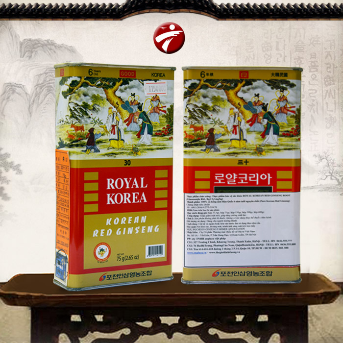 Hồng sâm nguyên củ sấy khô 75gr/ hộp ROYAL NS073